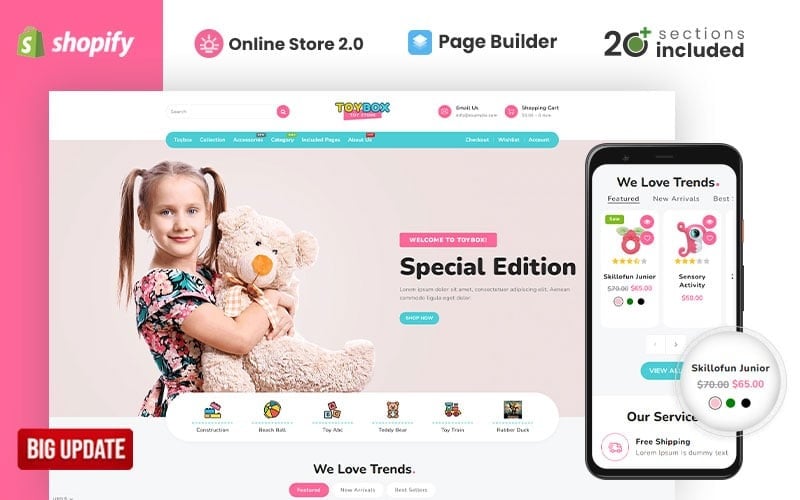 Toybox 服装和玩具店 Shopify OS 2.0 主题 #172660