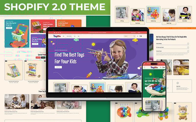 Toykio - 婴儿用品店和儿童玩具店多功能 Shopify 2.0 响应式模板