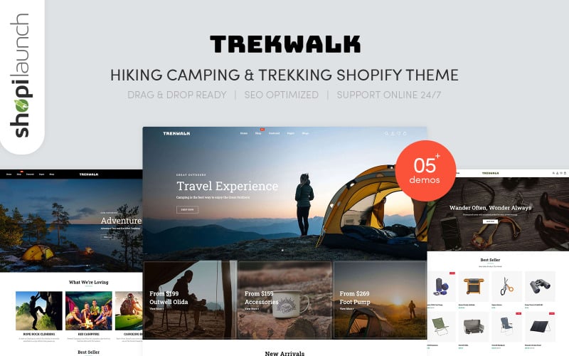 Trekwalk - 远足露营和徒步旅行 Shopify 主题 #207563