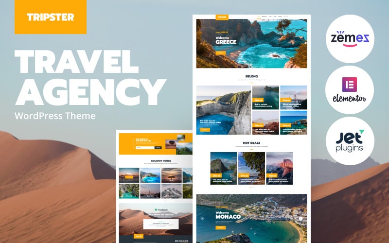 Tripster-旅行社现代WordPress Elementor主题 #83930