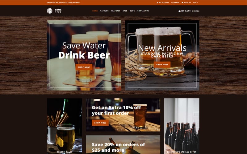 TrueBeer-时尚功能性引导Shopify主题 #75470