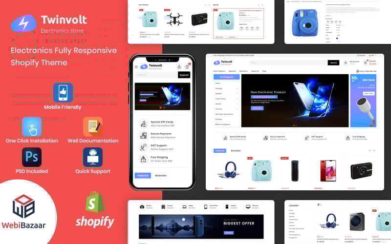Twinvolt - 电子 Shopify 主题 #86112