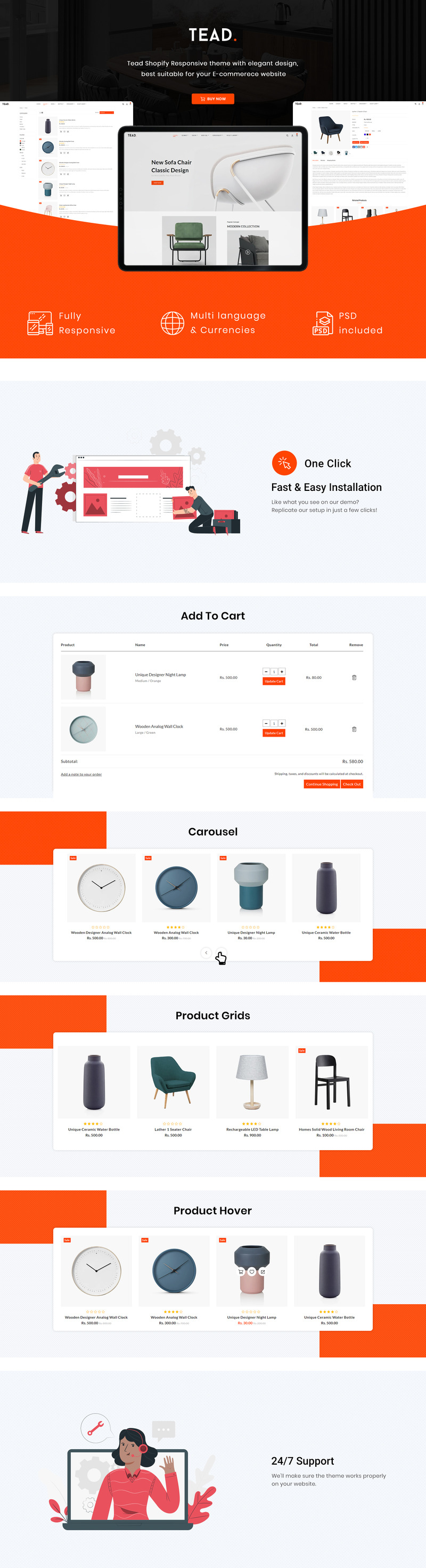 Tead-最小的现代家具Shopify主题 #164978