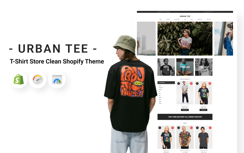 Urban Tee - T 恤商店清洁 Shopify 主题 #75971
