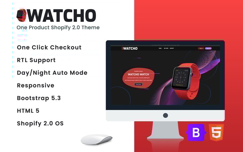 Watcho - 一种产品 Shopify 2.0 主题 #366315