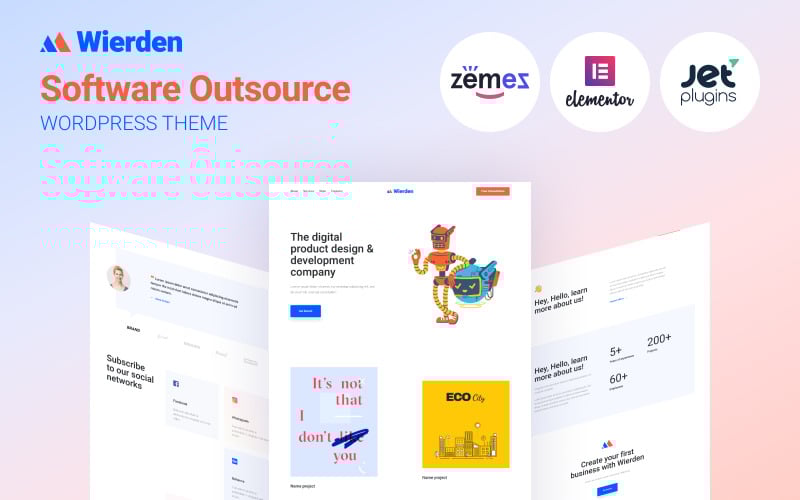 Wierden-简约和现代的数字产品WordPress主题 #88333