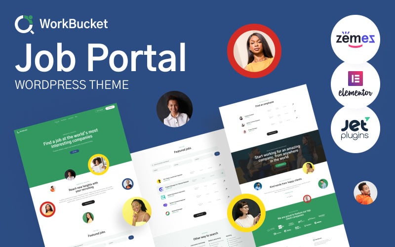 WorkBucket - 工作门户,招聘目录 WordPress 主题 #52547