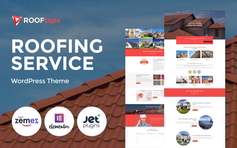 屋顶 - 屋顶服务 WordPress 主题 #65855