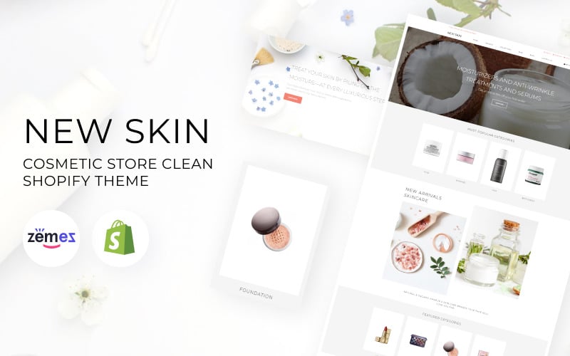新皮肤-化妆品商店eCommerce Clean Shopify主题 #84430