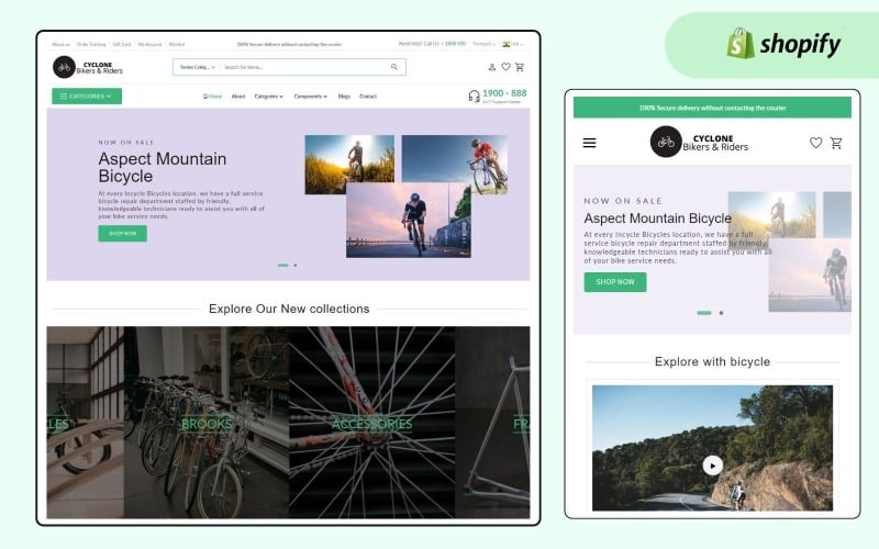 旋风自行车 Shopify 主题 #352497