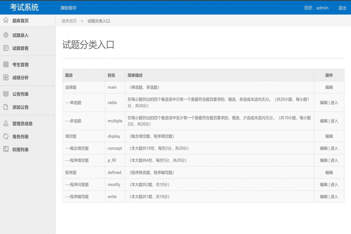 基于php在线考试管理系统