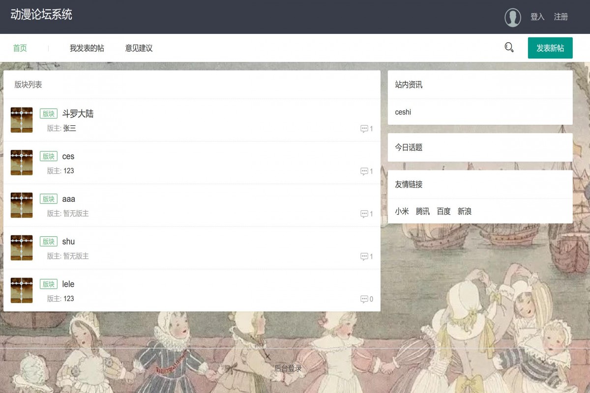 基于java（ssm）动漫论坛管理系统