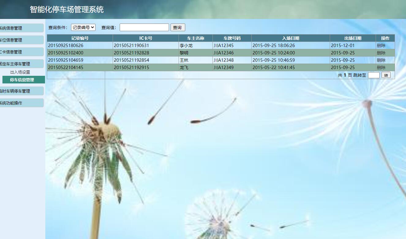 基于java智能停车场管理系统