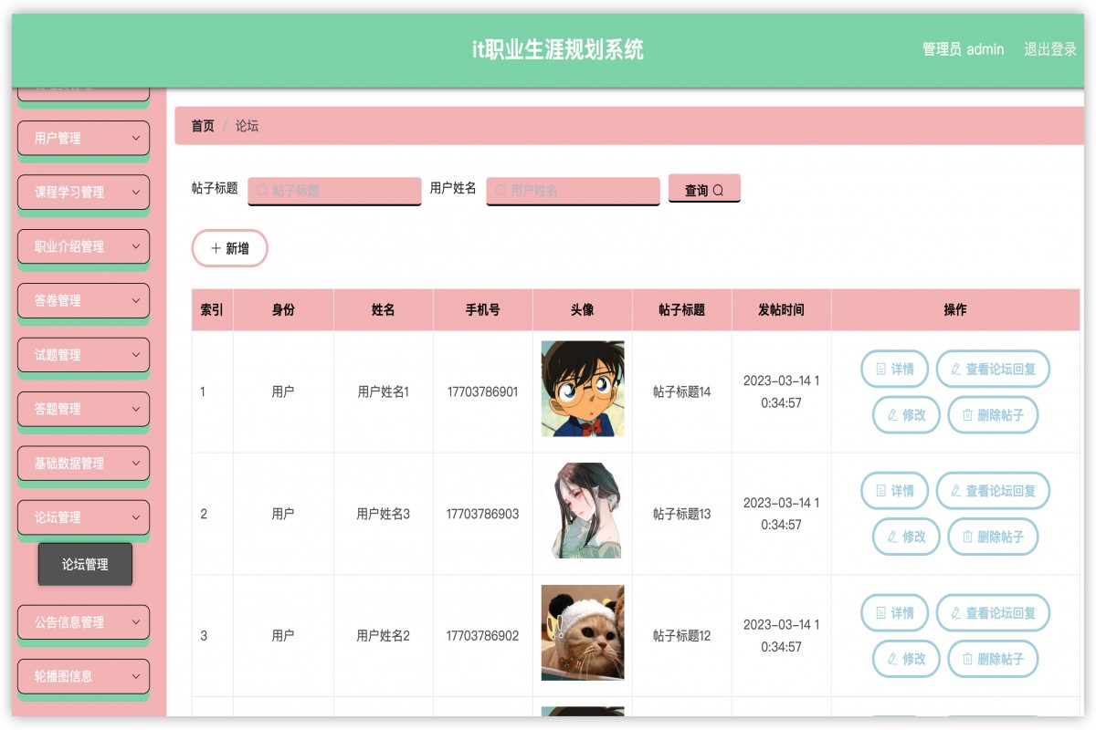 基于java(springboot)it职业规划系统