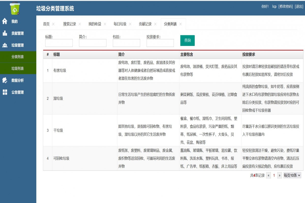 基于java(springboot)垃圾分类管理系统