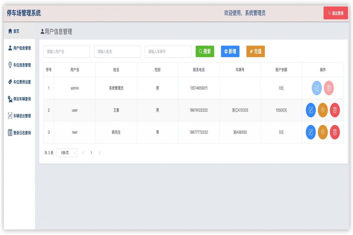 基于java(springboot)停车场管理系统