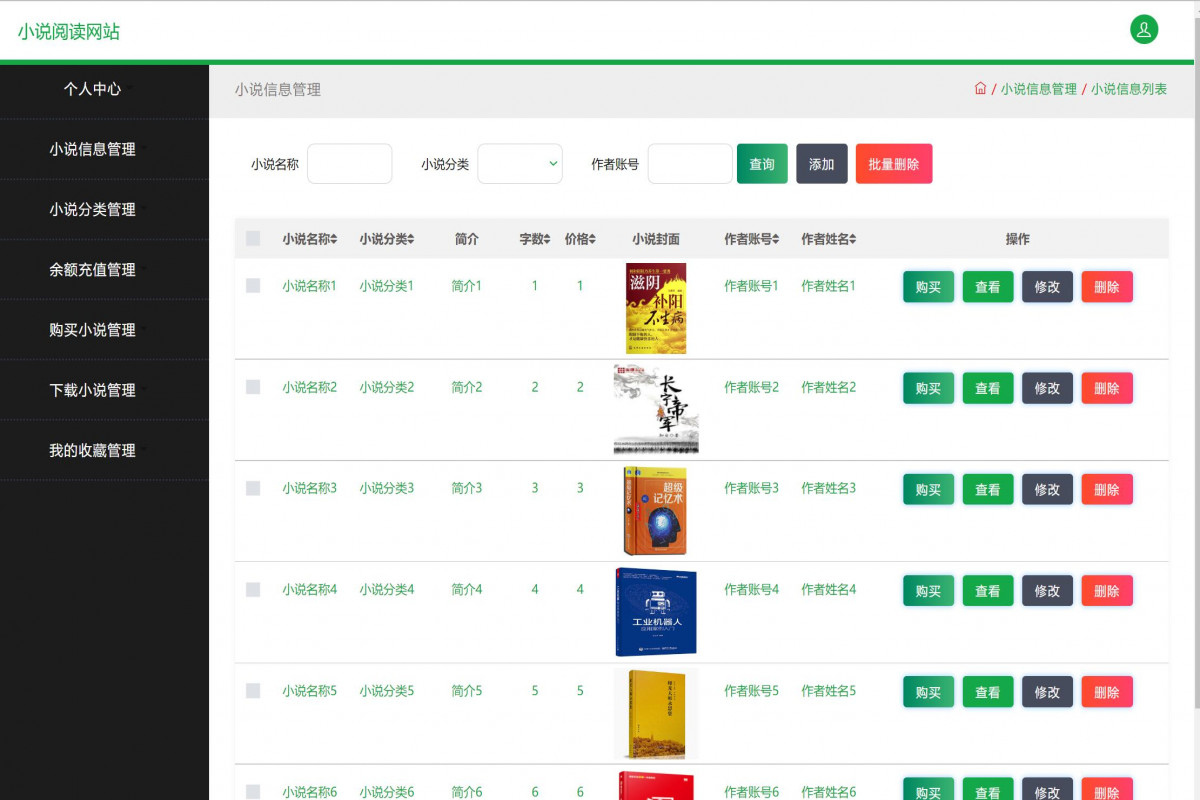 基于java(ssm)小说下载网站管理系统