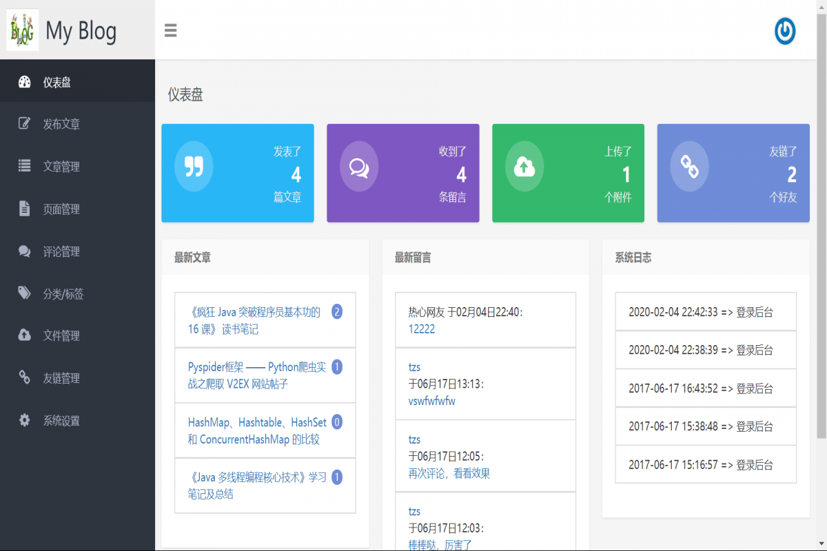基于java(springboot)个人博客管理系统