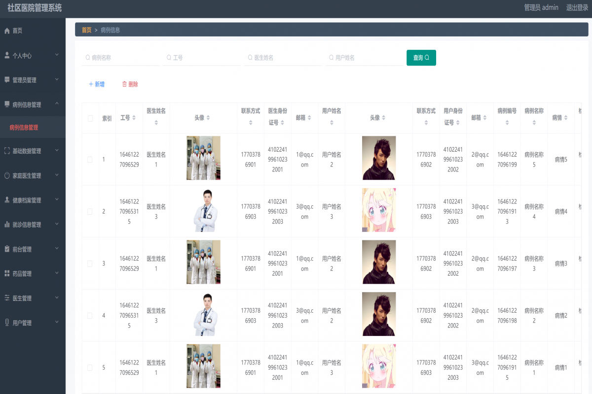 基于java(springboot)社区医院管理系统