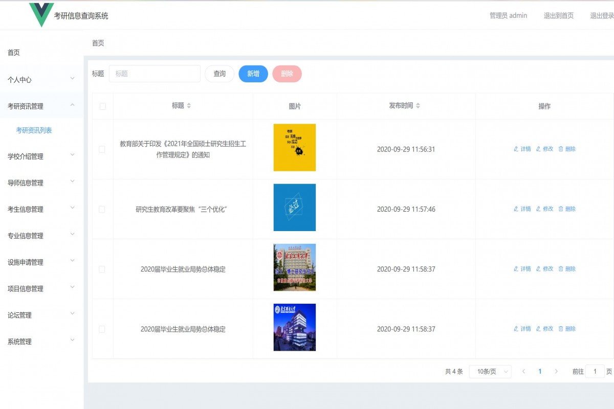 基于java(ssm)考研信息查询系统