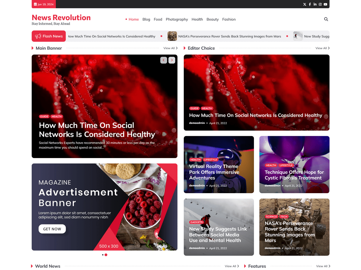 News Revolution WordPress 主题