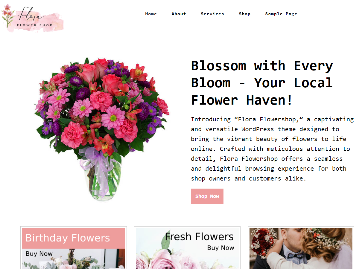 Flora Flowershop WordPress 主题