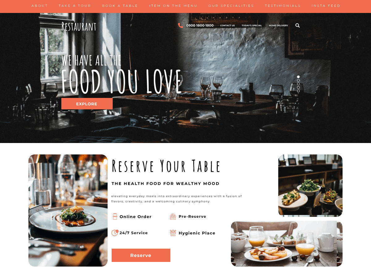 Restaurant Cafeteria WordPress 主题