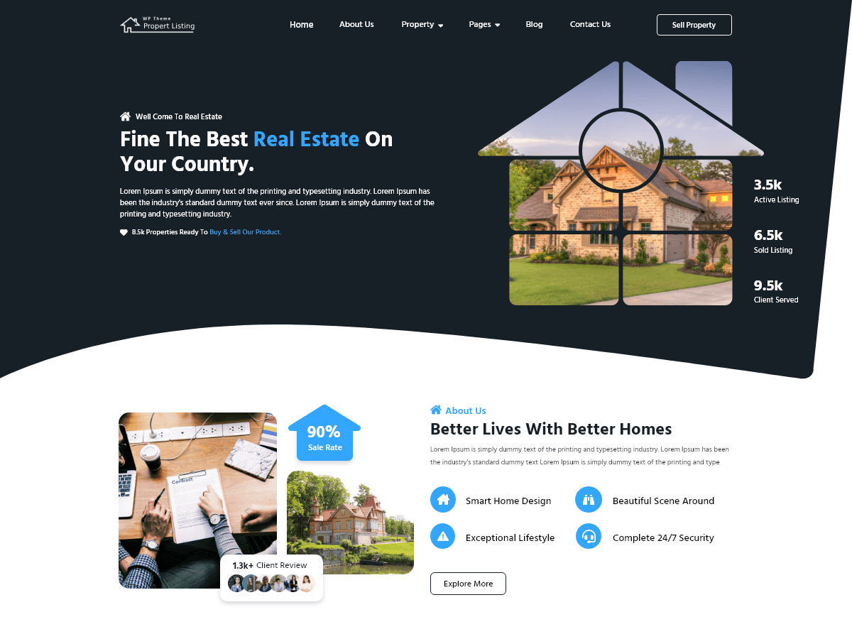 Property Listing Elementor WordPress 主题
