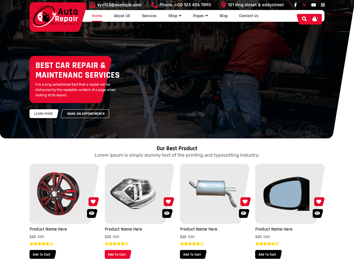 Auto Repair Center WordPress 主题