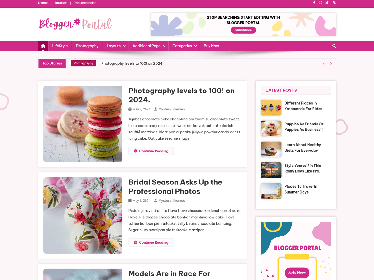 Blogger Portal WordPress 主题