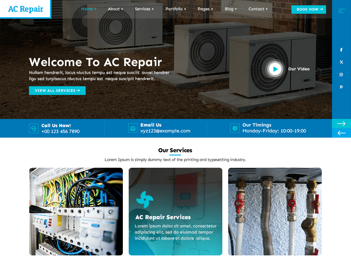AC Repairing Services WordPress 主题
