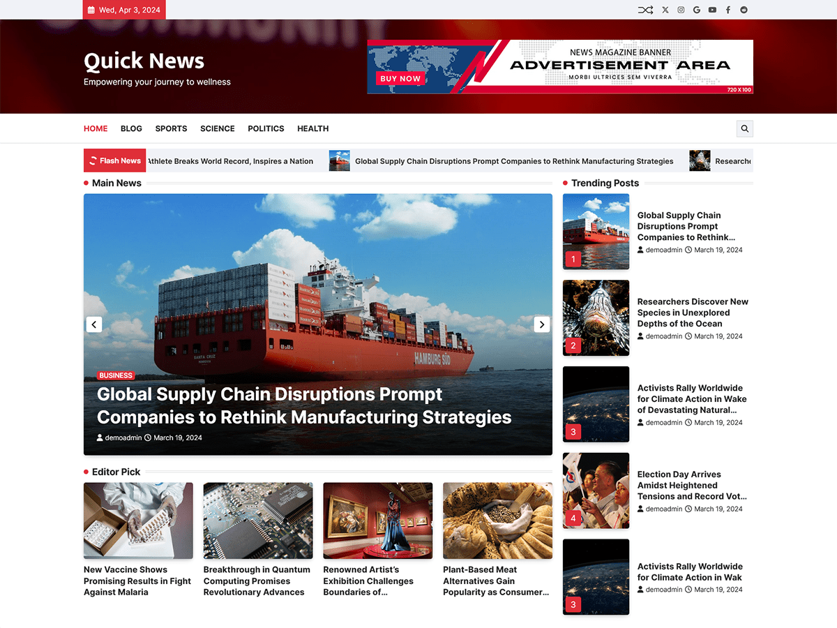 Quick News WordPress 主题