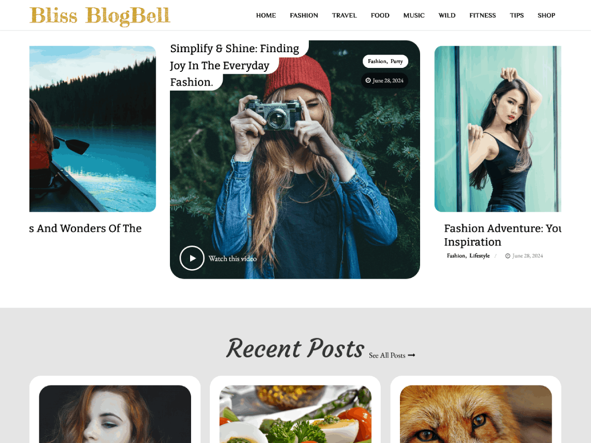 Bliss Blogbell WordPress 主题