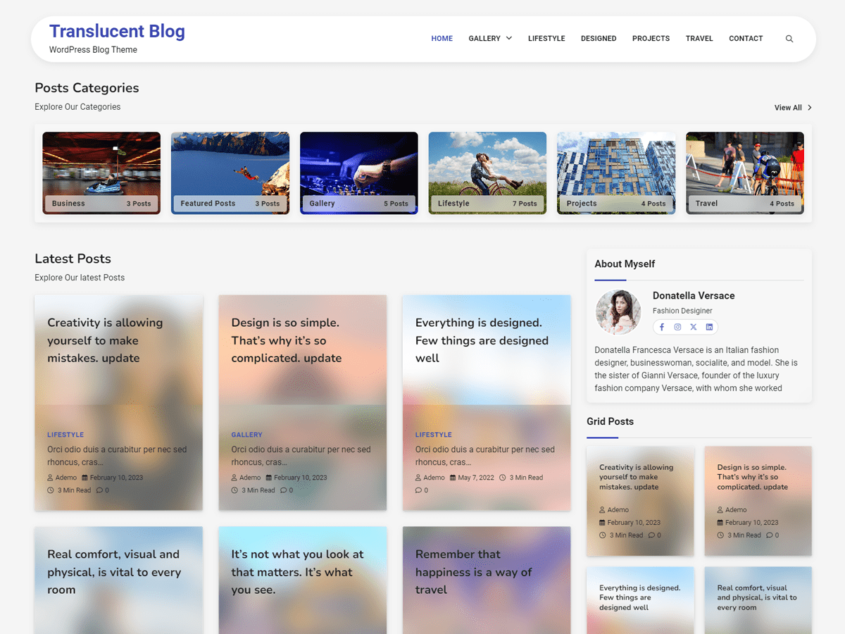 Translucent Blog WordPress 主题