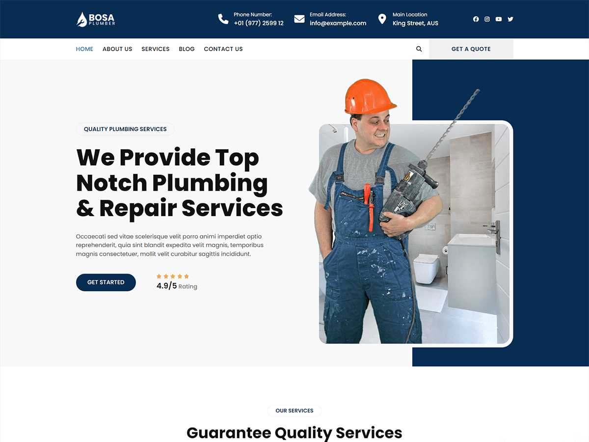Bosa Plumber WordPress 主题