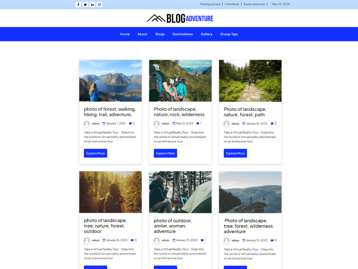 Blog Adventure WordPress 主题