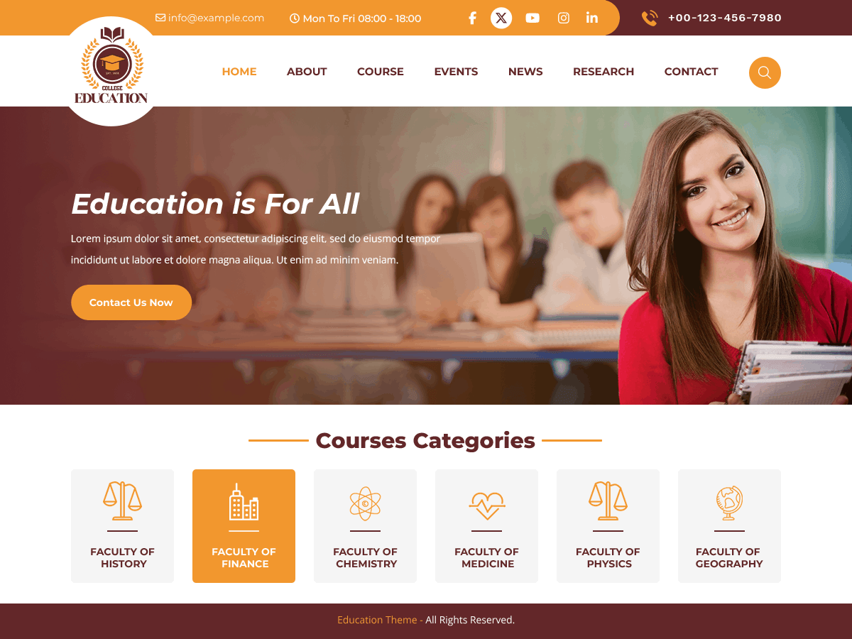 Prime Education WordPress 主题