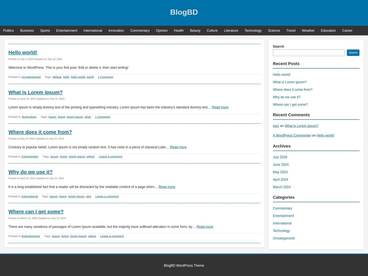 BlogBD WordPress 主题