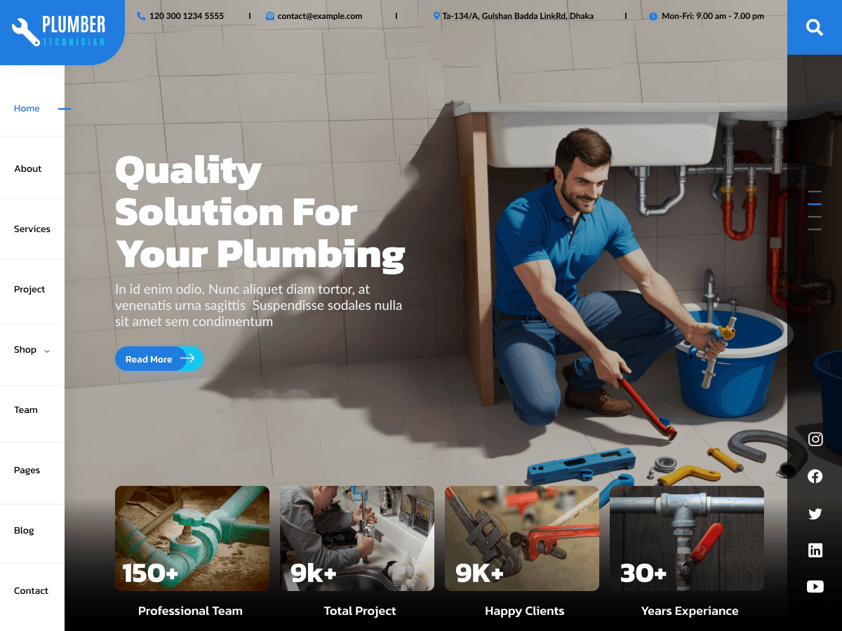 Plumbing Technician WordPress 主题