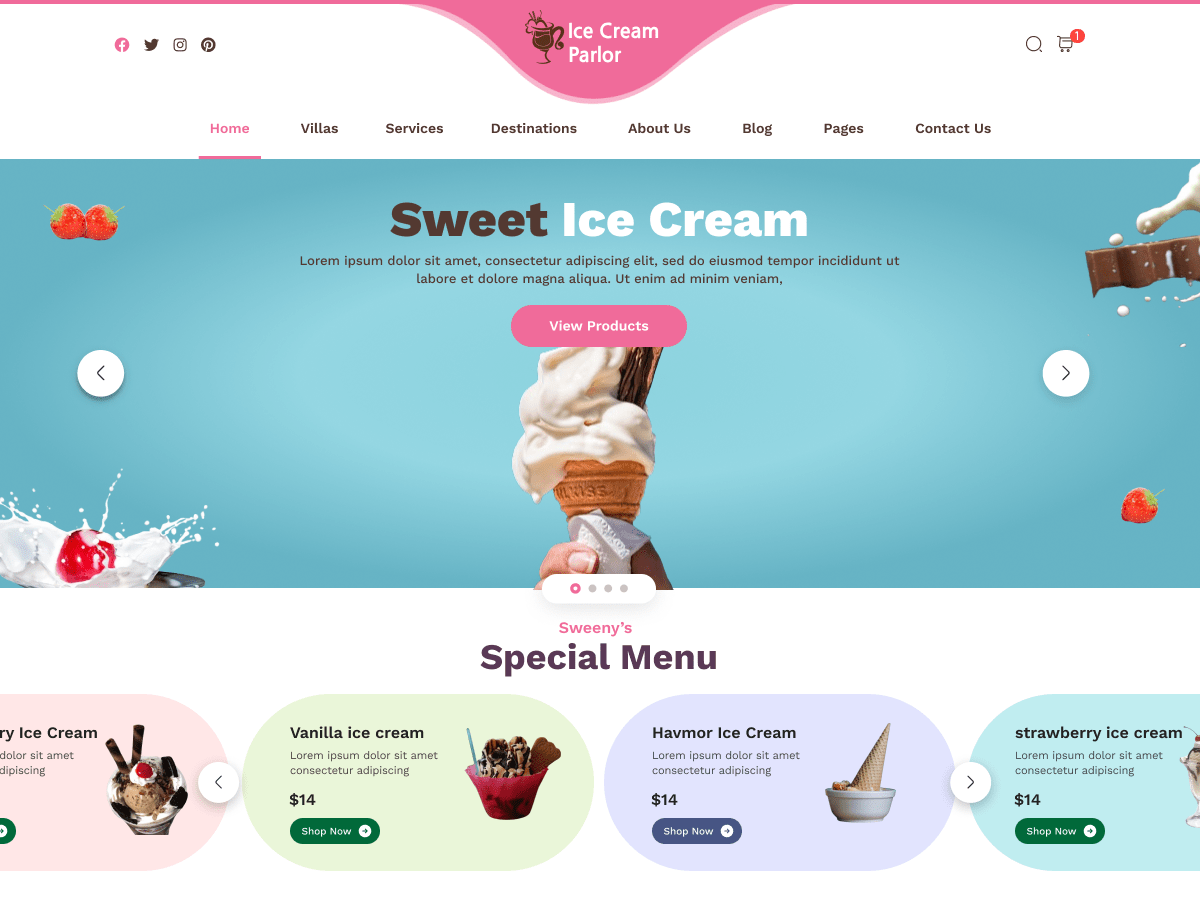 Ice Cream Parlor WordPress 主题