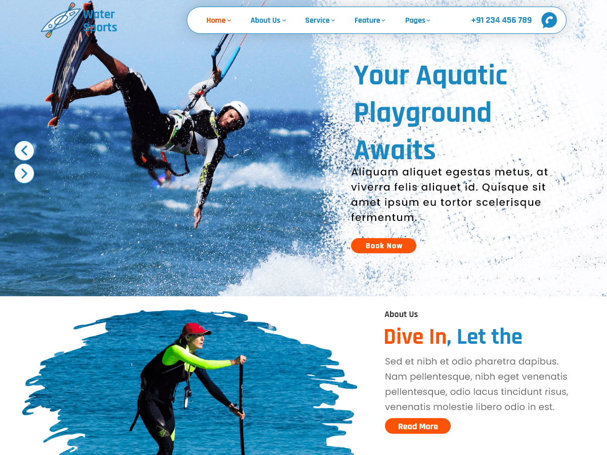 Water Sports WordPress 主题