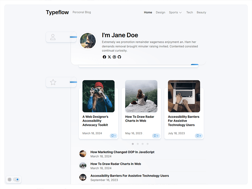 Typeflow WordPress 主题