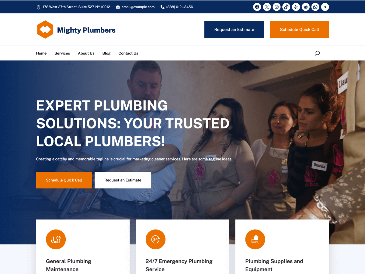 Mighty Plumbers WordPress 主题