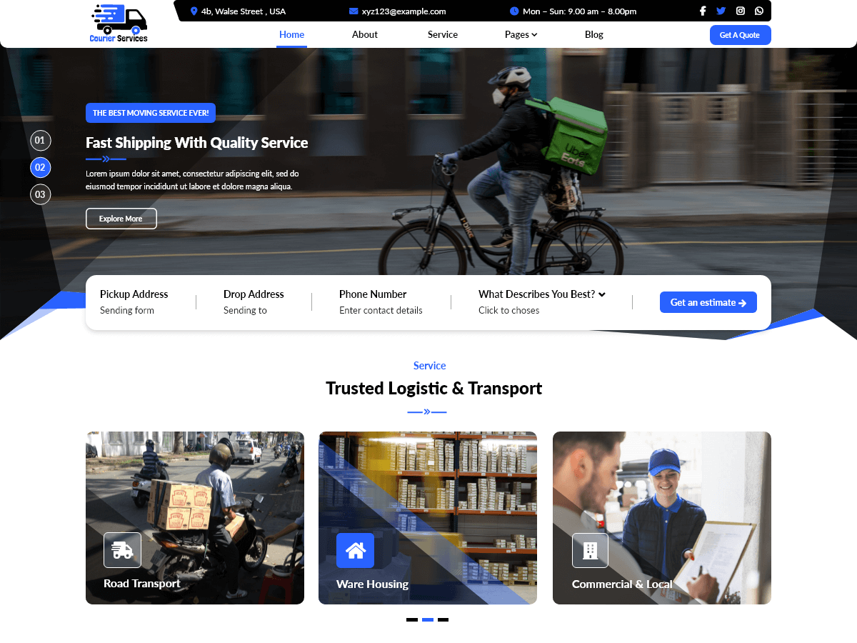 Courier Services WordPress 主题