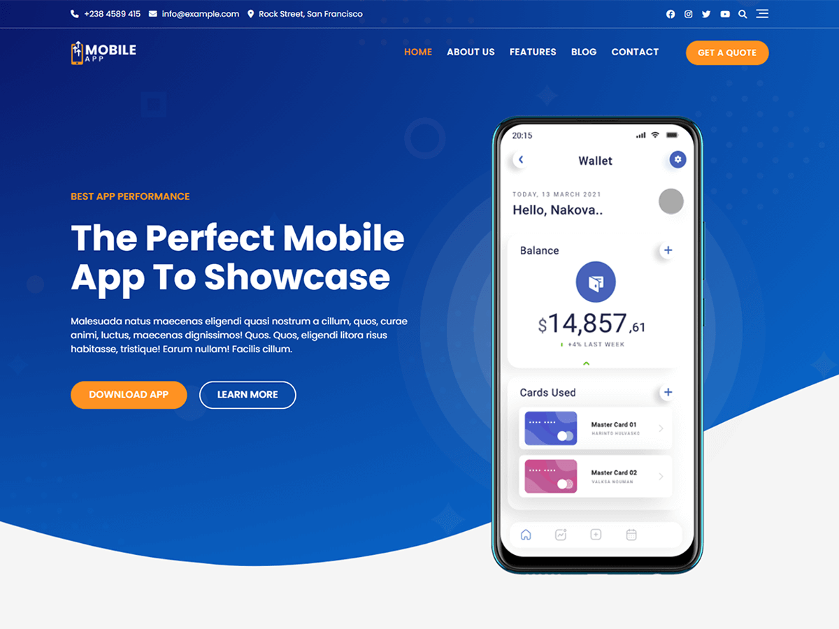 Bosa Mobile App WordPress 主题