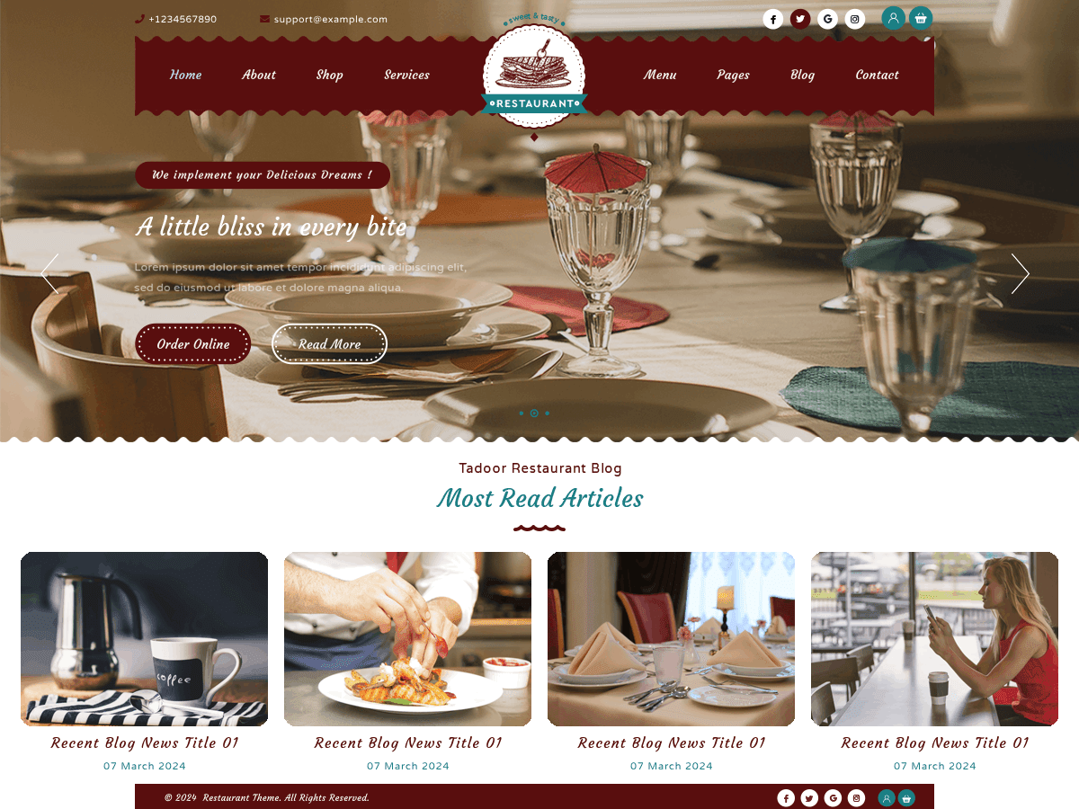 Fine Dining Restaurant WordPress 主题