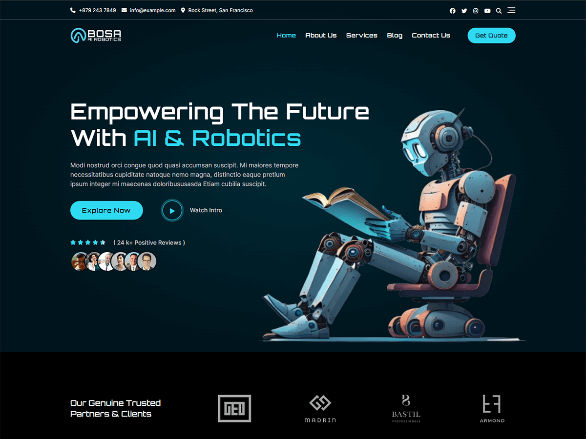 Bosa AI Robotics WordPress 主题