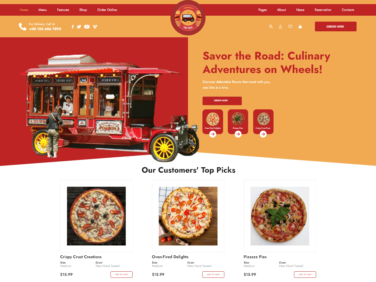 Fast Food Truck WordPress 主题