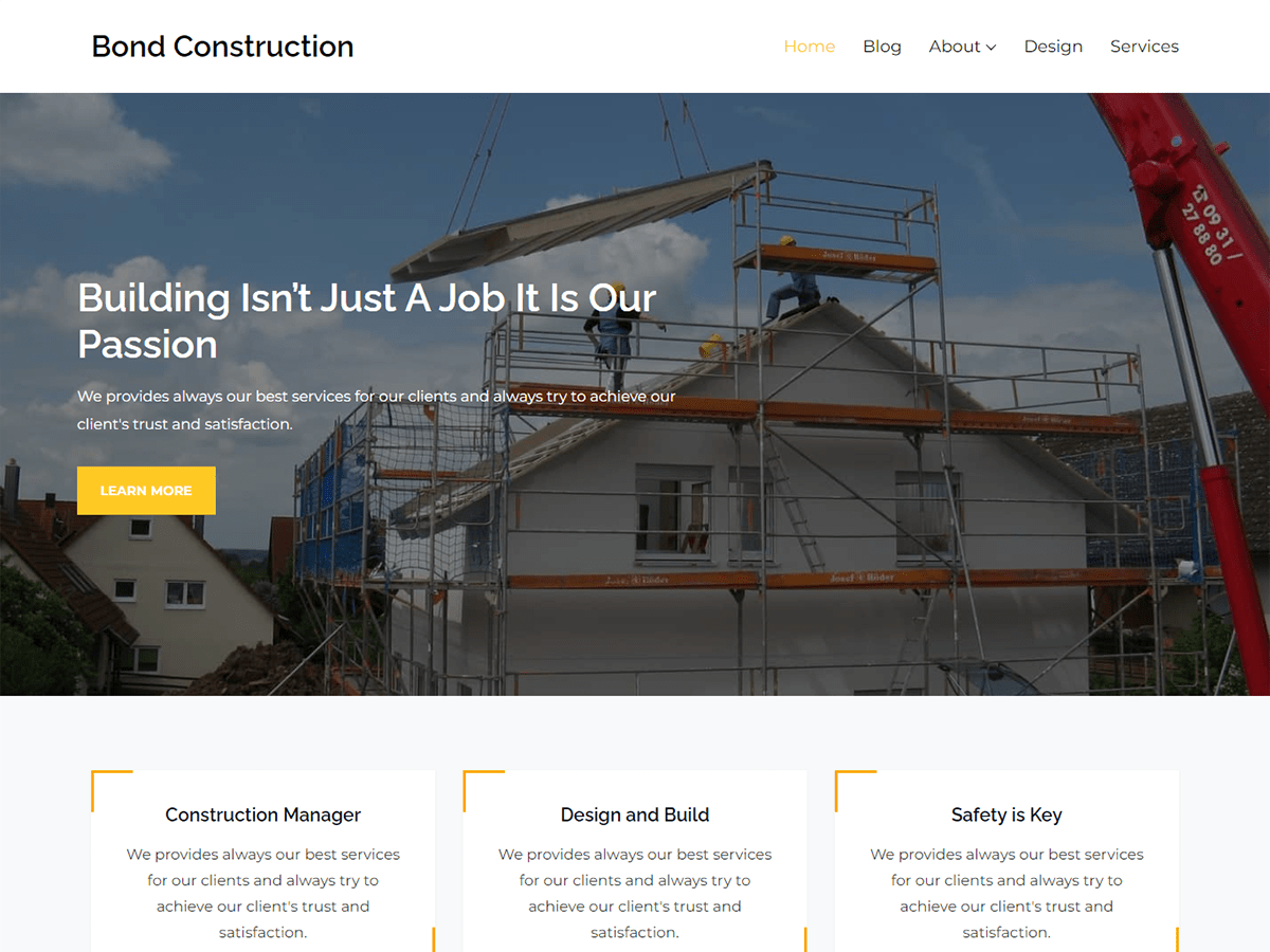 Bond Construction WordPress 主题