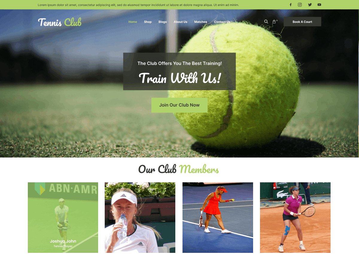 Tennis Club WordPress 主题